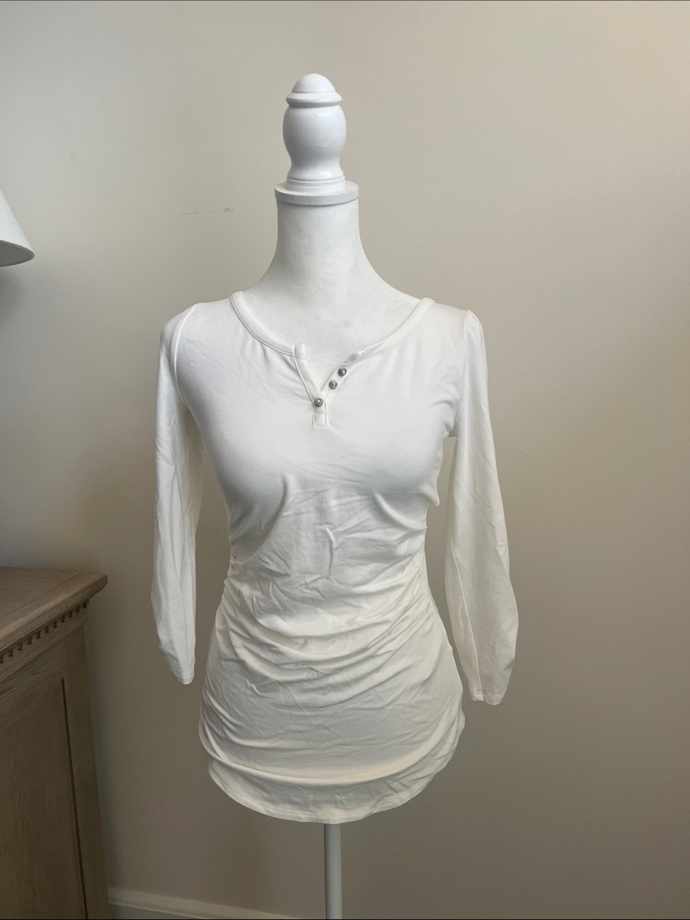 Women’s NWT White House black 3/4 length sleeve white shirt top XXS